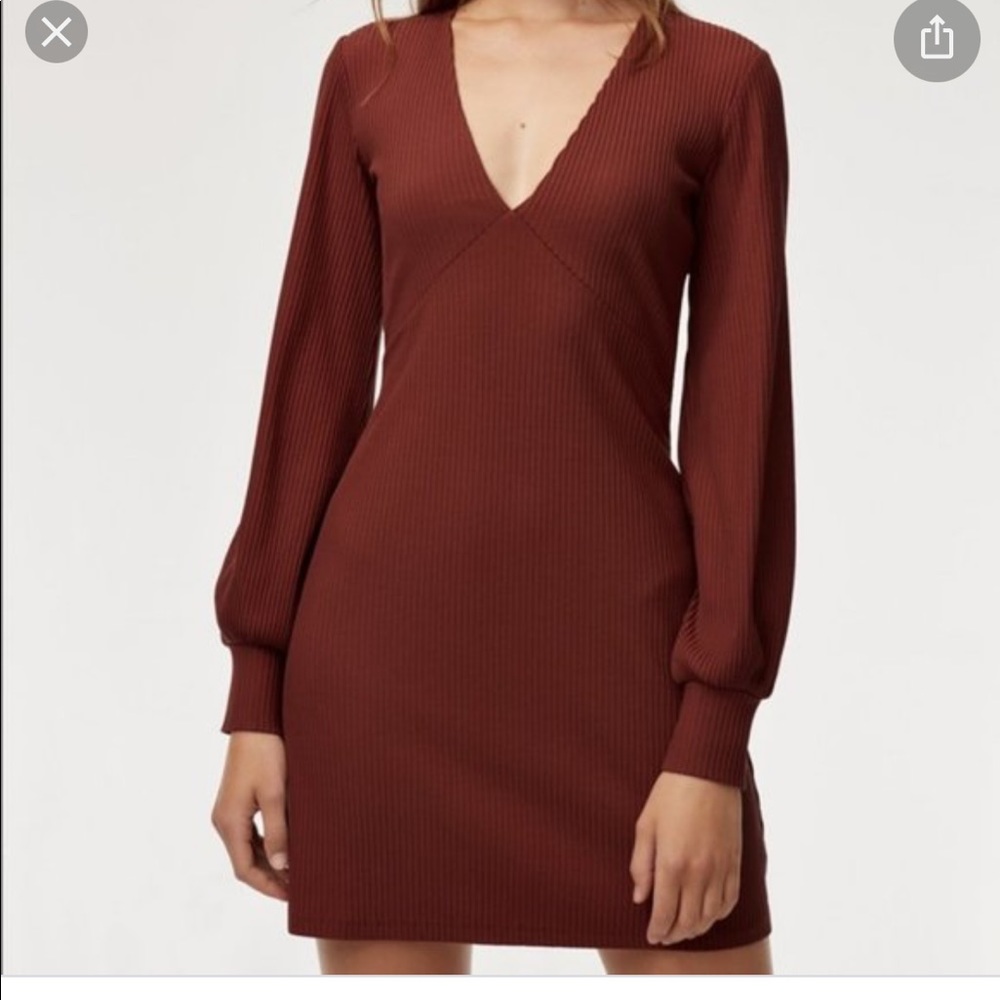 Aritzia Wilfred Jeanne dress cider gold size small